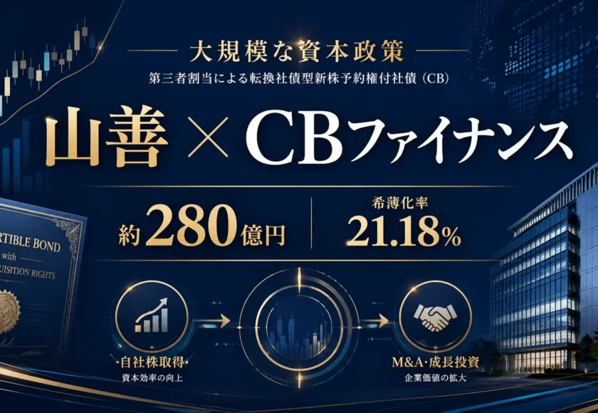 山善がAP系ファンドへ第三者割当CBを発行した資本政策