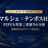 マルシェとテンポスHDの第三者割当増資、希薄化率56.87％と子会社化見込みを解説する
