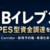 JBイレブンのPIPES型資金調達を分析するアイキャッチ。Long Corridor、新株予約権、希薄化率23.28％を示す金融ニュース風デザイン