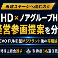 ジェイホールディングスに対するノアグループHDの経営参画提案とEVO FUND型MSワラント後の再建シナリオを解説