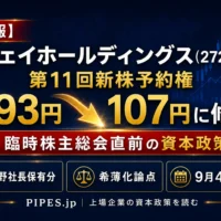 ジェイホールディングス第11回新株予約権の107円修正、臨時株主総会直前の資本政策と希薄化論点